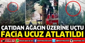 ÇATIDAN UÇAN GÜNEŞ PANELİ AĞACIN ÜZERİNE DÜŞTÜ