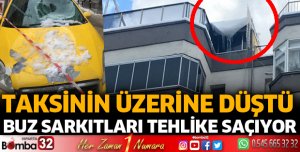 Çatılarda biriken buz sarkıtları tehlike saçıyor