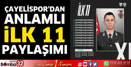 Çayelispor'dan anlamlı ilk 11 paylaşımı