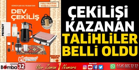 Çekiliş sonuçları açıklandı