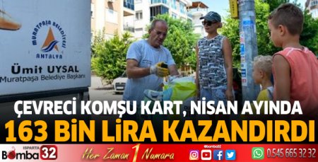Çevreci Komşu Kart, nisan ayında 163 bin lira kazandırdı