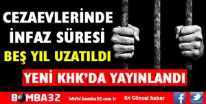 Cezaevlerinde İnfaz 5 Yıl Daha Uzatıldı