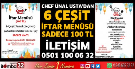 Chef Ünal Usta'dan 6 çeşit iftar menüsü sadece 100 TL