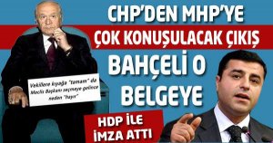 CHP'den MHP'ye çok konuşulacak çıkış