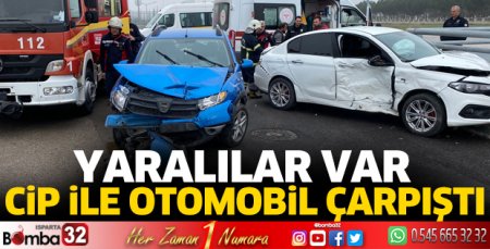 Cip ile otomobil çarpıştı 