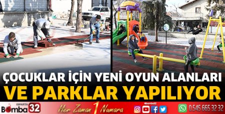 Çocuklar için yeni oyun alanları ve parklar yapılıyor