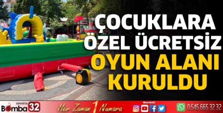 Çocuklara özel ücretsiz oyun alanı kuruldu