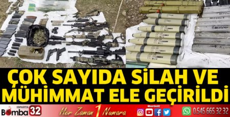 Çok sayıda silah ve mühimmat ele geçirildi