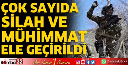 Çok sayıda silah ve mühimmat ele geçirildi