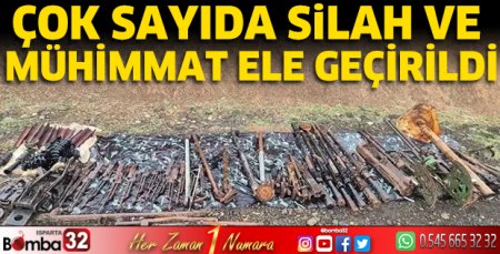 Çok sayıda silah ve mühimmat ele geçirildi