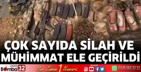 Çok sayıda silah ve mühimmat ele geçirildi