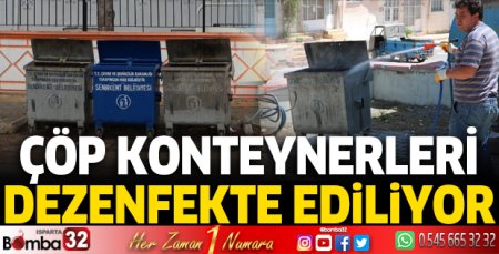 Çöp konteynerleri dezenfekte ediliyor