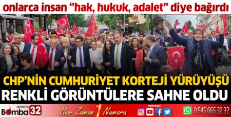 Cumhuriyet Korteji yürüyüşü renkli anlara sahne oldu
