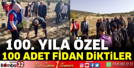 Cumhuriyetimizin 100. yılında fidan diktiler