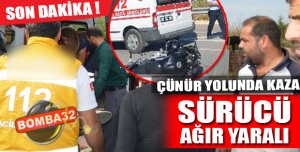Çünür Yolunda Trafik Kazası: 1 Yaralı