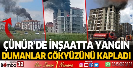 Çünür'de inşaatta yangın