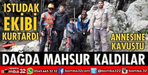 DAĞDA MAHSUR KALAN 2 KEÇİYİ KURTARDILAR