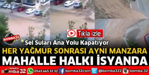 DAĞDAN GELEN SEL SULARI ANA YOLA KAPLIYOR