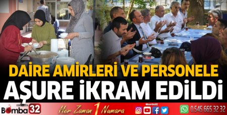Daire amirleri ve personele aşure ikram edildi