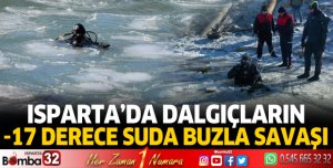 Dalgıçların şehrin içme suyu için eksi 17 derecedeki suda buzla savaşı