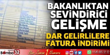 Dar Gelirlilere Fatura İndirimi