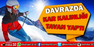 DAVRAZ KAYAK MERKEZİNDE KAR SEVİYESİ TAVAN YAPTI