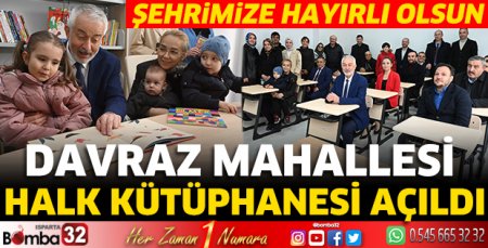 Davraz Mahallesi Halk Kütüphanesi açıldı