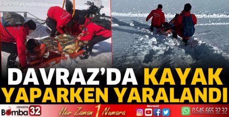 Davraz’da kayak yaparken yaralandı