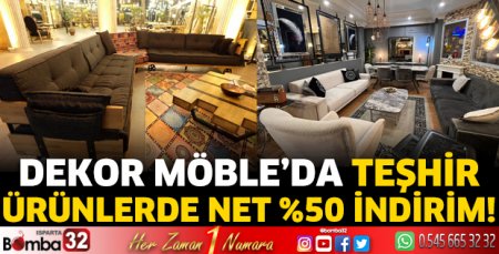 Dekor Möble’da Teşhir Ürünlerde Net %50 İndirim!