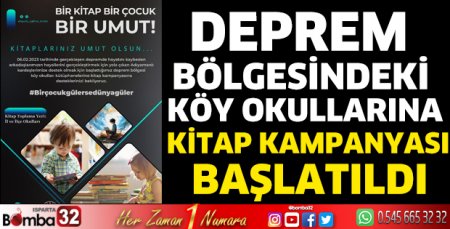Deprem bölgesindeki köy okullarına kitap kampanyası başlatıldı