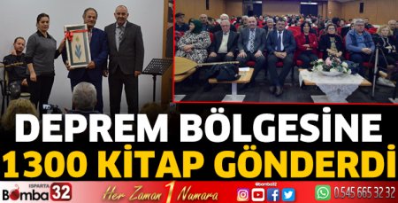 Deprem bölgesine 1300 kitap gönderdi