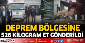Deprem bölgesine 526 kilogram et gönderildi 