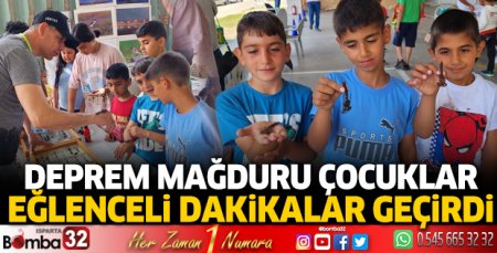 Deprem mağduru çocuklar eğlenceli dakikalar geçirdi