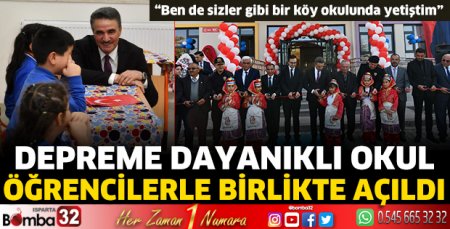 Depreme dayanıklı okul öğrencilerle birlikte açıldı