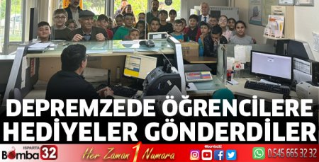 Depremzede öğrencilere hediyeler gönderildi