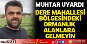 Dere Mahallesindeki ormanlık alanlara  gelmeyin