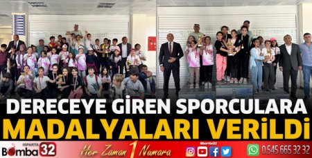 Dereceye giren sporculara madalyaları verildi