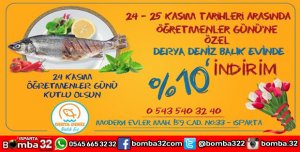 DERYA DENİZ BALIK EVİNDE ÖĞRETMENLER GÜNÜNE ÖZEL İNDİRİM 