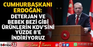 Deterjan ve bebek bezi gibi ürünlerin KDV'sini yüzde 8'e indiriyoruz