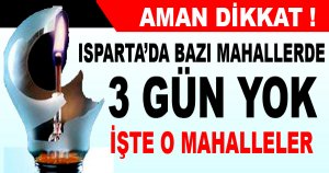 Dikkat! 3 Gün Elektrik Yok