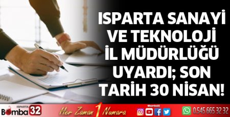 Dikkat! Son Tarih 30 Nisan