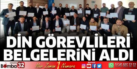 Din görevlileri belgelerini aldı