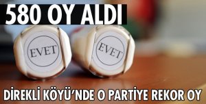 DİREKLİ KÖYÜ'NDE AK PARTİ'YE REKOR OY