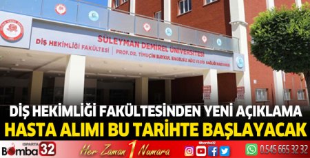 Diş Hekimliği Fakültesinden yeni açıklama