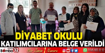 Diyabet okulu katılımcılarına belge