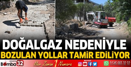 Doğalgaz nedeniyle bozulan yollar tamir ediliyor