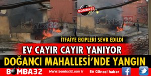 DOĞANCI MAHALLESİ'NDE EV YANGINI 