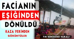 Domates Yüklü Tır Orta Refüje Çıktı