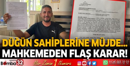 Düğün sahiplerine müjde