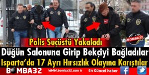 DÜĞÜN SALONUNA GİREREK BEKÇİYİ İPLE BAĞLADIKTAN SONRA SOYDULAR